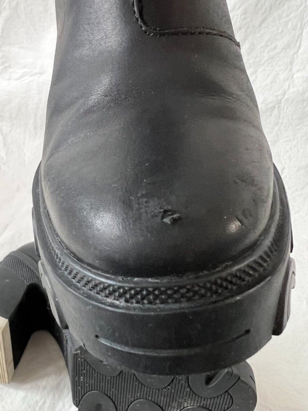 Sorel chelsea boots black leather waterproof block high heel size 7 platform - Picture 9 of 14